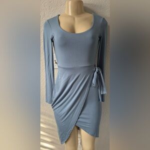 See You Monday Light Blue Long Sleeve Dress night out long sleeve classy
